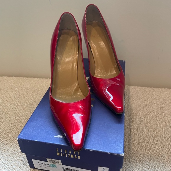 EUC Stuart Weitzman Princess Pumps Metallic Red Size 7 - Picture 3 of 9